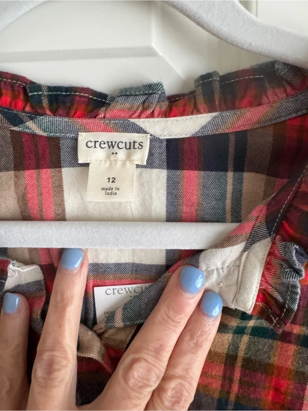 Crewcuts Girls Plaid Flannel Dress Size 12 Tie Waist Long Sleeve Holiday new nwt